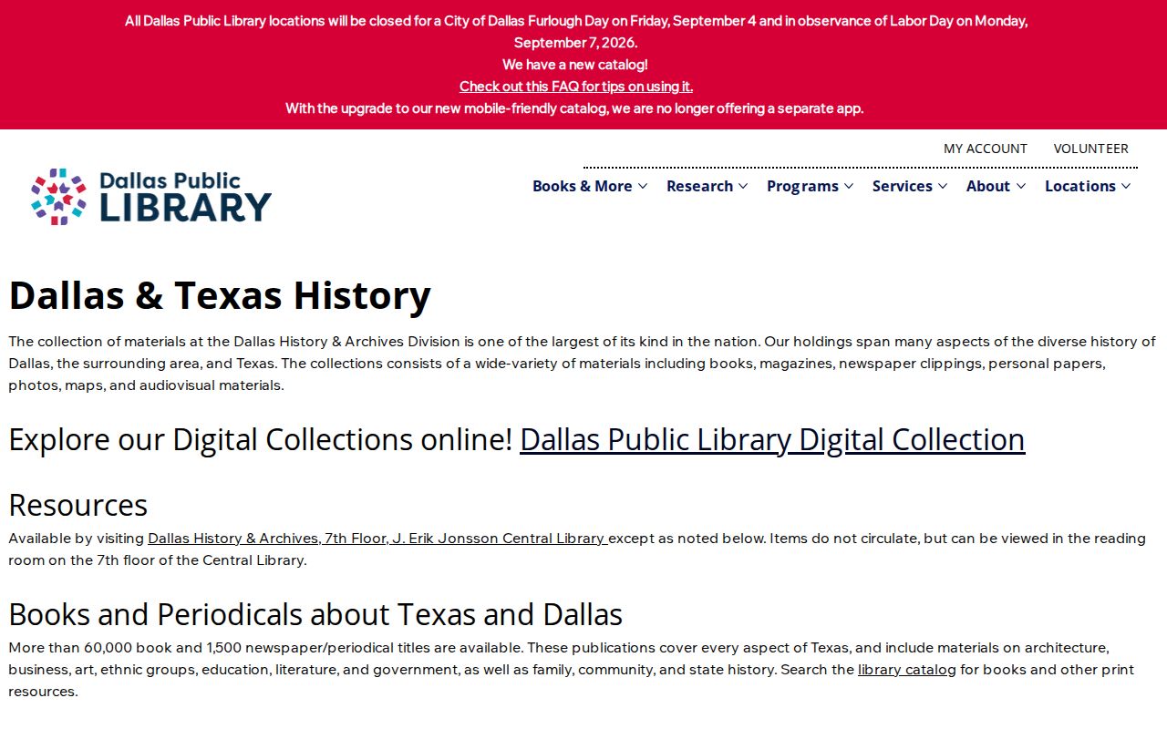 Dallas city directory research at Dallas Public Library History and Archives