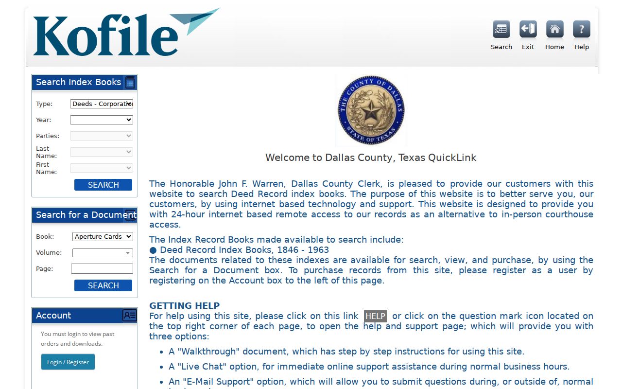 Dallas previous residents research in the Dallas historical deed index